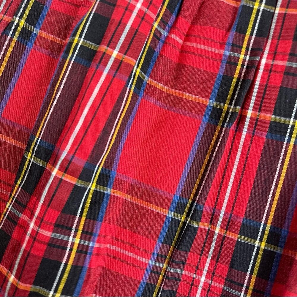 J. Crew Women's Factory Petite‎ Tiered Tartan Red Ruffle Midi Dress Size 00 - Picture 3 of 6